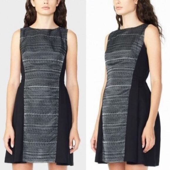 NWT Armani Exchange AX Grey Black Dress Sleeveless a line Size 6 career work - Picture 1 of 12